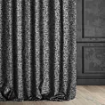 Zasłona szyta na taśmie fala czarno srebrna z miękkiej tkaniny szenilowej przetykanej błyszczącą nicią Italissima Eva Minge