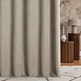 Zasłona szyta na flexach jasnobrązowo ciemnobeżowa z dwustronnej tkaniny zaciemniającej 100% blackout, o strukturze weluru
