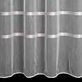 Firana szyta na flexach biało miedziana z lekko połyskującej tkaniny z błyszczącymi paskami, wykończona obciążnikiem