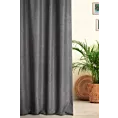 Zasłona szyta na taśmie fala LOVELY grafitowa z widocznym ozdobnym splotem, o naturalnym charakterze