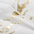 Zasłona biało, złocista zdobiona nadrukiem marmurku 140x250 cm przelotka LANI Eurofirany