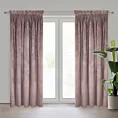 Zasłona pudrowo różowa z ekskluzywnego matowego welwetu 140x270 cm taśma RIA Diva Line Eurofirany