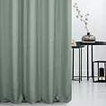 Zasłona szyta na flexach miętowa z miękkiej tkaniny o naturalnym splocie w stylu ekologicznym