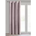 Zasłona pudrowy róż z tkaniny welwetowej 140x250 cm przelotka ROSA Design 91 Eurofirany