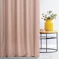 Zasłona szyta na przelotkach ADESSA pudrowo różowa z miękkiej tkaniny o welurowej strukturze