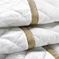 Narzuta welwetowa biała 220x240 cm zdobiona błyszczącą pasmanterią pikowana metodą tradycyjnego szycia KRISTIN EUROFIRANY PREMIUM