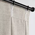Zasłona beżowa o płóciennym splocie z efektem melanżu 125x270 cm system flex - JULA Eurofirany