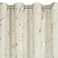 Zasłona kremowo, złota z błyszczącym nadrukiem z welwetu, złote przelotki 140x250 cm MOLLY Eurofirany