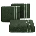 Ręcznik kąpielowy 50x90 cm bawełniany kolor zielony zdobiony paseczkami 500 g/m2 EMINA Eurofirany