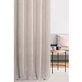 Firana szyta na taśmie 8 cm pudrowo różowa z cienkiej matowej etaminy, wykończona obciążnikiem
