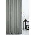 Zasłona szyta na flexach szara z miękkiej tkaniny o naturalnym splocie w stylu ekologicznym