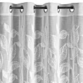 Zasłona biała zdobiona szenilowym haftem w liście 140x250 cm przelotki - HOLI Eurofirany