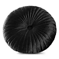 Poduszka okrągła średnica 40 cm welwetowa czarna pikowana VELVET 68 Eurofirany