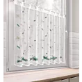 Zazdrostka świąteczna biało, zielona z etaminy z świątecznym motywem 150x90 cm szelki - XMAS 4 Eurofirany