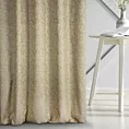 Zasłona szyta na taśmie fala DORIANA srebrno musztardowa z tkaniny o dwukolorowym nieregularnym wzorze