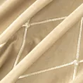 Zasłona beżowo, złota haftowana w duże karo z tkaniny welwetowej 140x250 cm przelotka MARGO Pierre Cardin Eurofirany