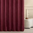 Zasłona szyta na taśmie fala DORA - HIT burgundowa z miękkiej tkaniny o welurowej strukturze