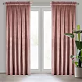 Zasłona ciemnoróżowa z matowego welwetu 140x270 cm taśma MELANIE Eurofirany