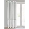 Firana biała z etaminy zdobiona w dolnej części firany puszystą futrzaną aplikacją 140x250 cm przelotka MARION Eurofirany