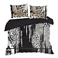 Pościel 220x200 z makosatyny bawełnianej kolor czarny, jasnobrązowy z motywem zwierzęcym EVA 22 Eva Minge Eurofirany