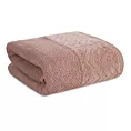 Ręcznik do rąk 30x50 cm bawełniany kolor pudrowy o ryżowej strukturze z welwetową bordiurą 500 g/m2 LOREN Eurofirany