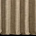 Zasłona szyta na flexach jasnobrązowa z tkaniny o grubym splocie z efektem melanżu