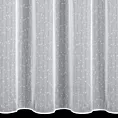 Firana szyta na flexach NIEVE biała z połyskującej siateczki z efektem deszczyku, z moherową nicią, wykończona obciążnikiem