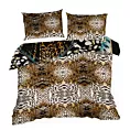 Pościel 160x200 cm z makosatyny bawełnianej kolor brązowy, czarny z designerskim wzorem EVA 15 Eva Minge Eurofirany