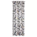Zasłona biało, stalowa z wyrazistym splotem we wzór kwiatowy 140x270 cm taśma/szelki NIKA Eurofirany