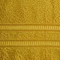 Ręcznik kąpielowy 70x140 cm bambusowy kolor musztardowy zdobiony bordiurą w pasy 500 g/m2 MILA Eurofirany