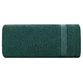 Ręcznik do rąk 30x50 cm bawełniany kolor ciemnozielony zero twist z bordiurą w paski 400 g/m2 RIKI Eurofirany