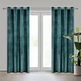 Zasłona ciemnoturkusowa z tkaniny welwetowej 140x250 cm przelotka ROSA Design 91 Eurofirany