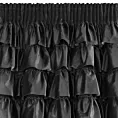 Zasłona czarna zdobiona falbanami z welwetu 140x270 cm taśma AURA Eurofirany