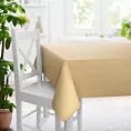 Obrus szyty złoto jasnobeżowy z miękkiej półmatowej tkaniny welwetowej