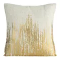 Poszewka na poduszkę 45x45 cm z dodatkiem lnu i błyszczącym nadrukiem naturalno, złota IMANI Eurofirany