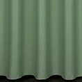 Zasłona szyta na przelotkach miętowa z gładkiej tkaniny zaciemniającej typu dimout wykończona obciążnikiem