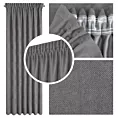 Zasłona grafitowa z tkaniny welurowej 420x260 cm taśma - Dora Eurofirany