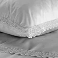 Pościel 220x200 cm z satyny bawełnianej kolor jasnoszary zdobiona elegancką koronką RETRO 6 Eurofirany