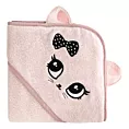 Ręcznik kąpielowy dziecięcy 100x100 cm bawełniany kolor różowy z kapturem i aplikacją kotka 400 g/m2 BABY 72 Eurofirany