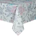 Obrus naturalno, różowy 140x180 cm SUMMER 8 zdobiony nadrukiem hortensji