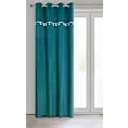 Zasłona ciemnoturkusowa z aplikacją w słoniki z welwetowej tkaniny 140x250 cm przelotka KIDS Eurofirany