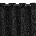 Zasłona czarna zdobiona futerkiem 140x250 cm przelotka MARION Eurofirany