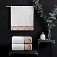 Ręcznik kąpielowy 50x90 cm bawełniany kolor biały,ciemnozłoty z żakardową bordiurą 500 g/m2 BLANCA 3 Limited Collection Eurofirany