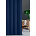 Zasłona szyta na taśmie fala granatowa z gładkiej tkaniny typu blackout