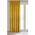 Zasłona musztardowa z matowego welwetu 140x270 cm taśma MELANIE Eurofirany