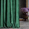 Zasłona szyta na taśmie fala ITALIA zielona z tkaniny welwetowej o delikatnym połysku