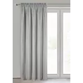Zasłona srebrna z dodatkiem lnu i efektem deszczyku 140x300 cm taśma JUDYTA Eurofirany