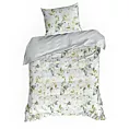 Pościel 140x200 cm bawełniana kolor biały, zielony w kwiaty SONIA 35 Eurofirany