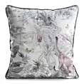 Poszewka na poduszkę 45x45 cm welwetowa biało, szara z roślinnym nadrukiem VELVET 203 Eurofirany