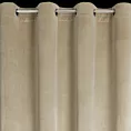 Zasłona jasnobeżowa z tkaniny welwetowej, troczek w zestwie 140x270 cm przelotka ANTARA Eurofirany